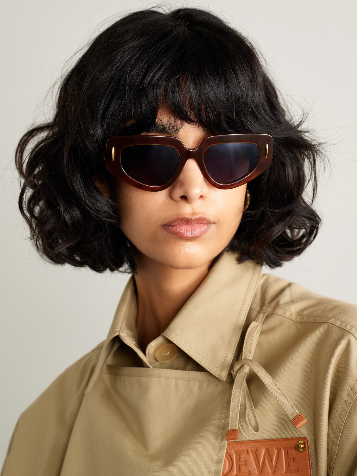 LOEWE ANAGRAM CAT-EYE TORTOISESHELL ACETATE SUNGLASSES