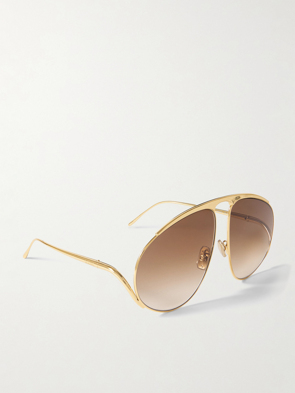 Loewe Aviator-style Gold-tone Sunglasses In Gold