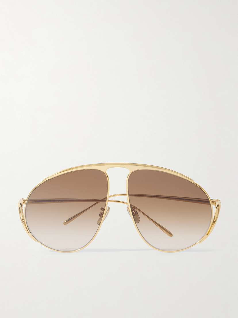 Loewe Aviator-style Gold-tone Sunglasses