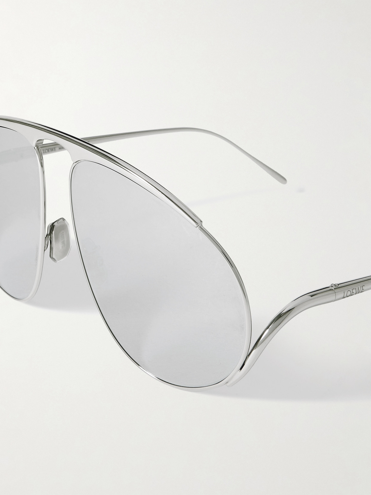 Loewe Aviator-style Silver-tone Sunglasses In Silver