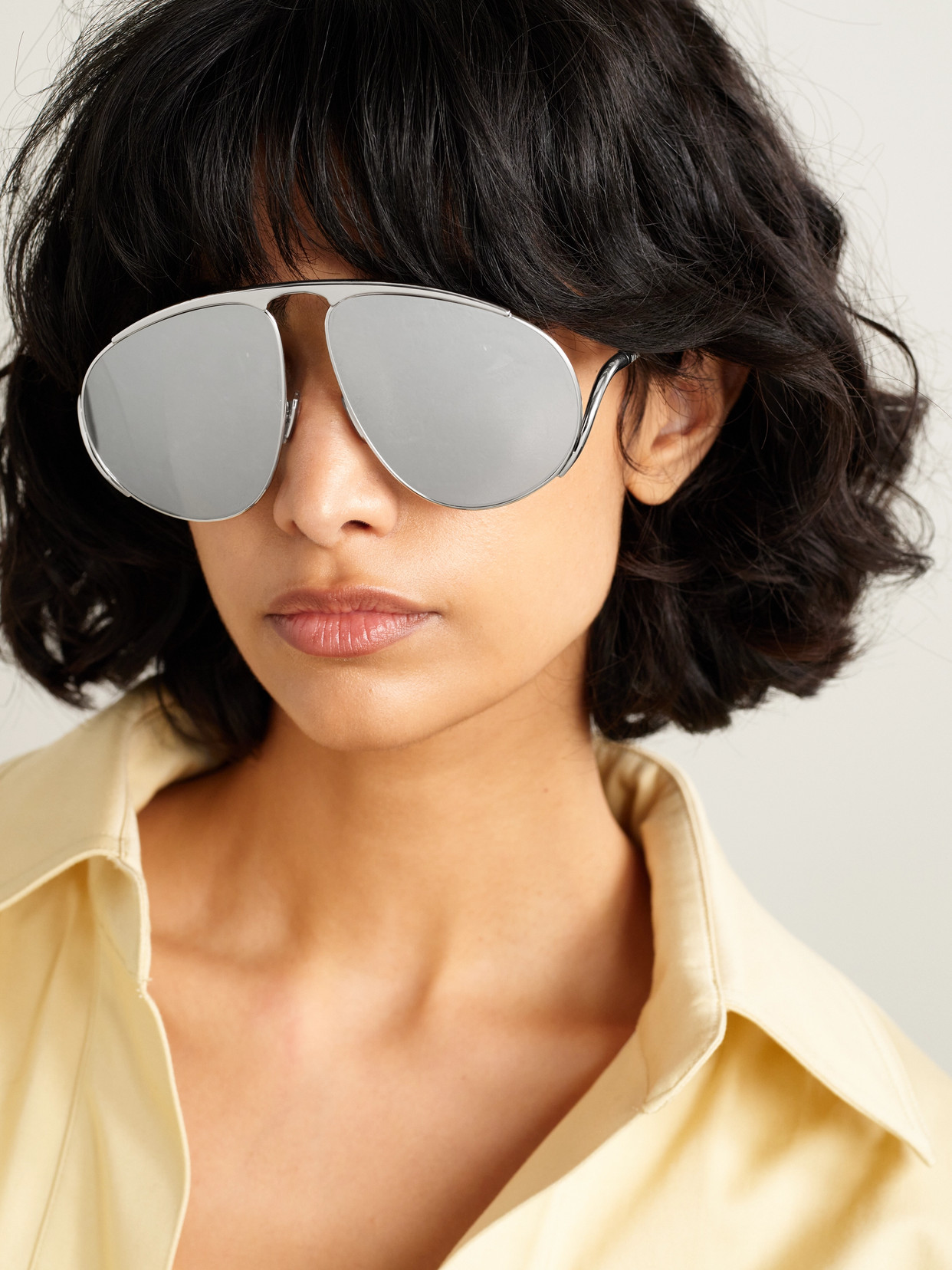 Loewe Aviator-style Silver-tone Sunglasses In Silver