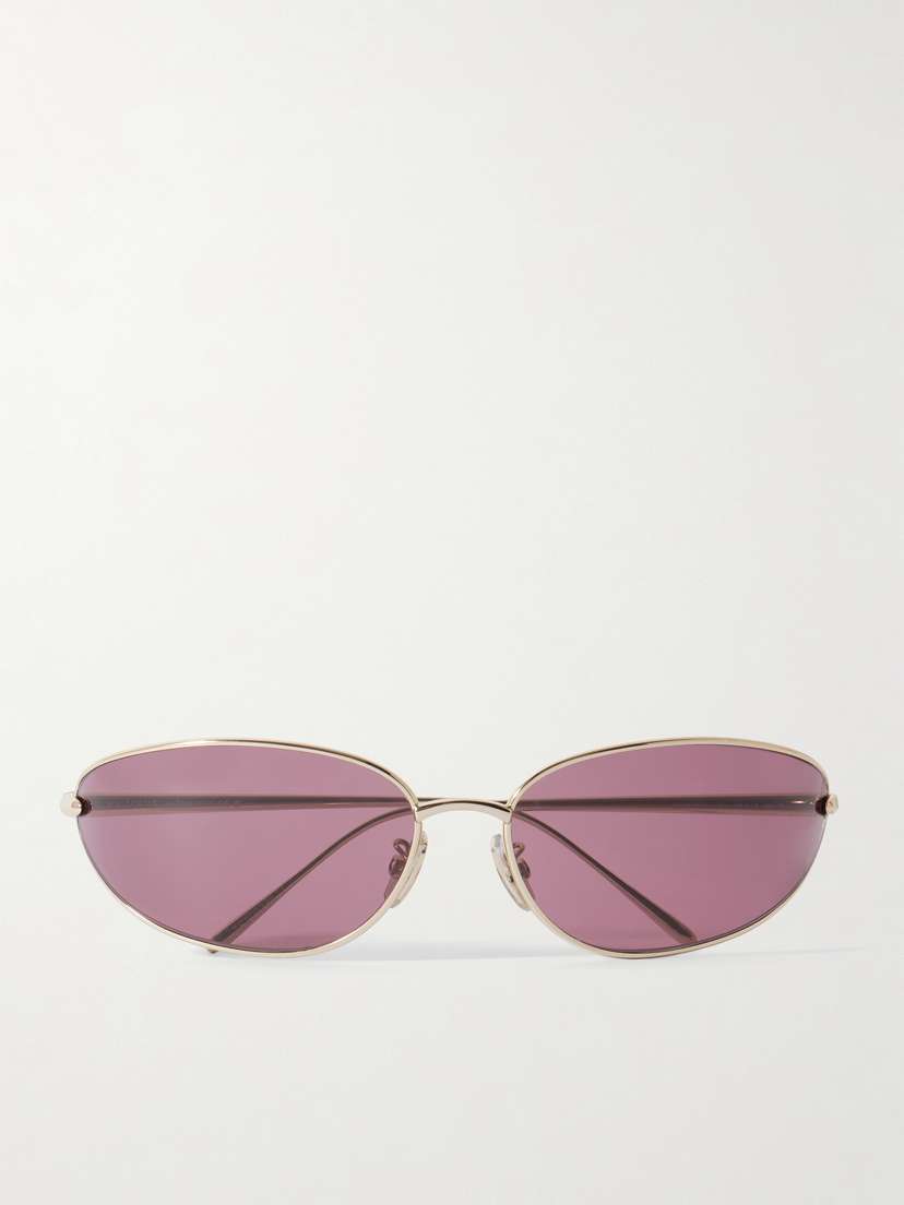 Loewe Oval-frame Gold-tone Sunglasses