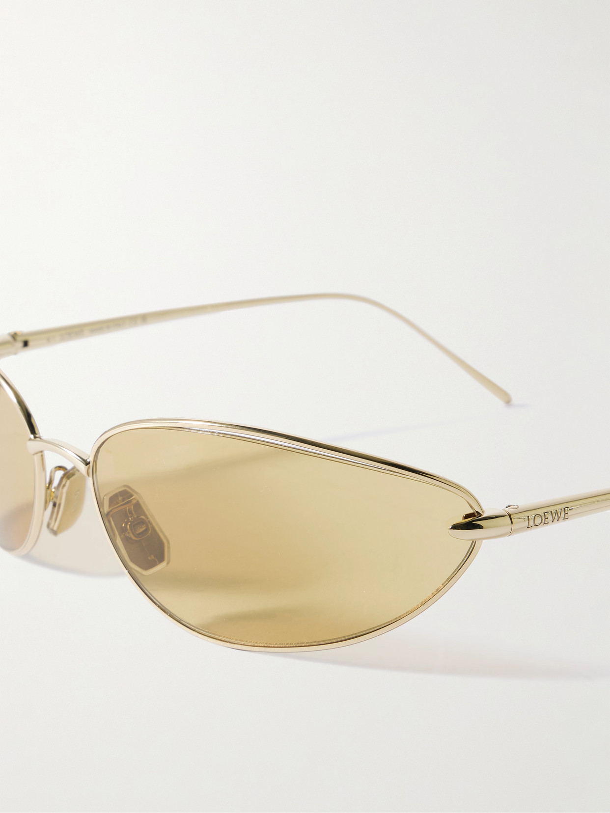 Loewe Oval-frame Gold-tone Sunglasses
