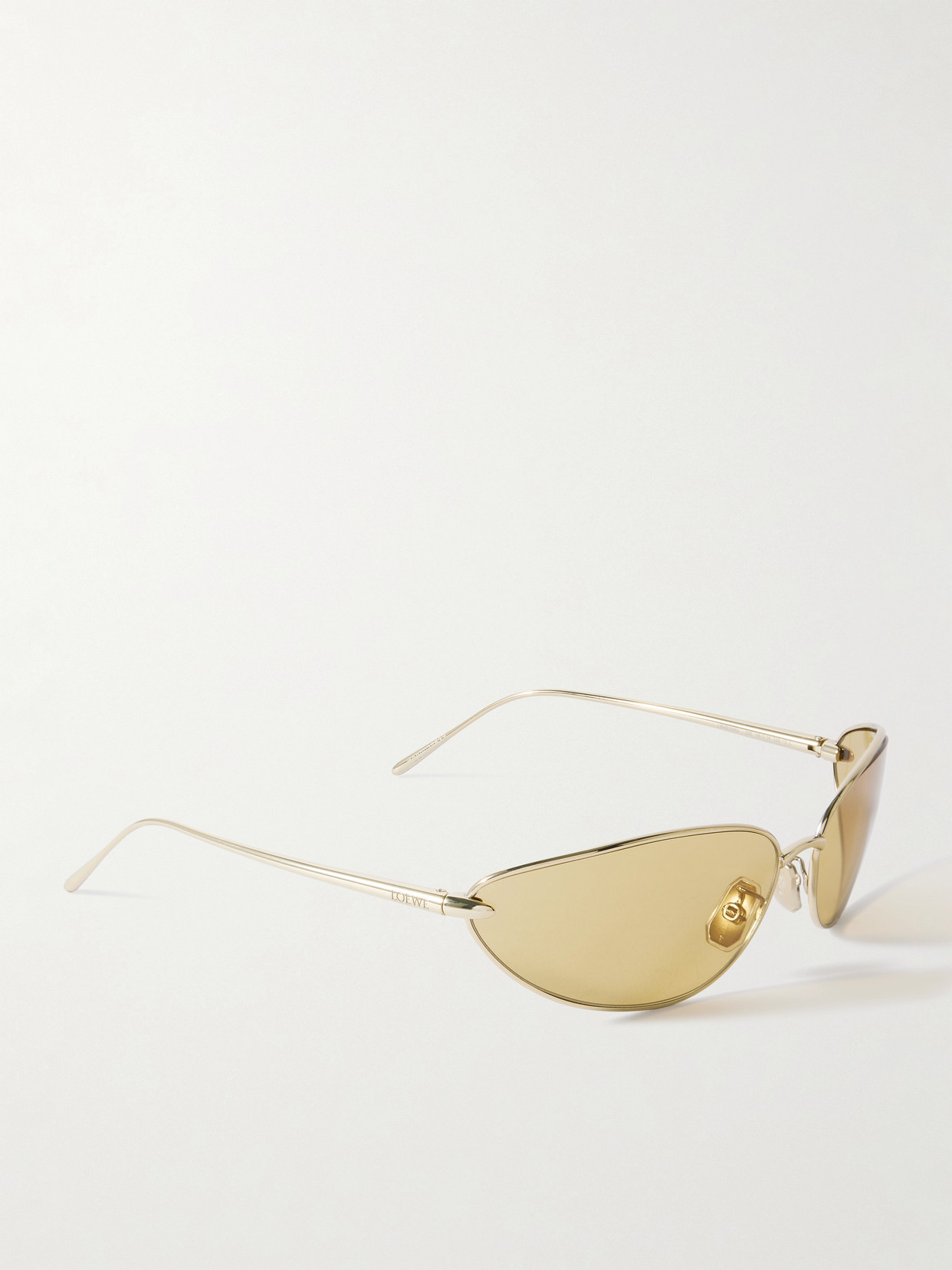 Loewe Oval-frame Gold-tone Sunglasses