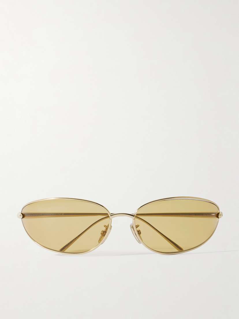 Loewe Oval-frame Gold-tone Sunglasses