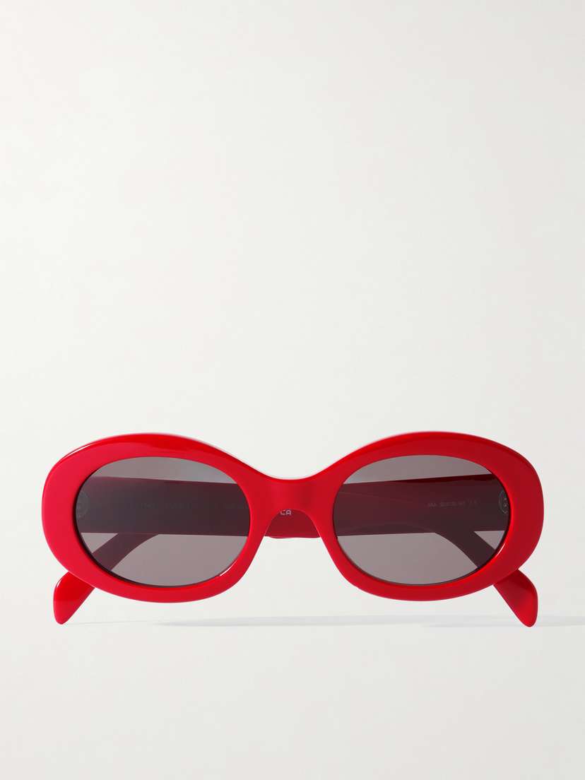 CELINE Eyewear Triomphe Oval-frame Acetate Sunglasses