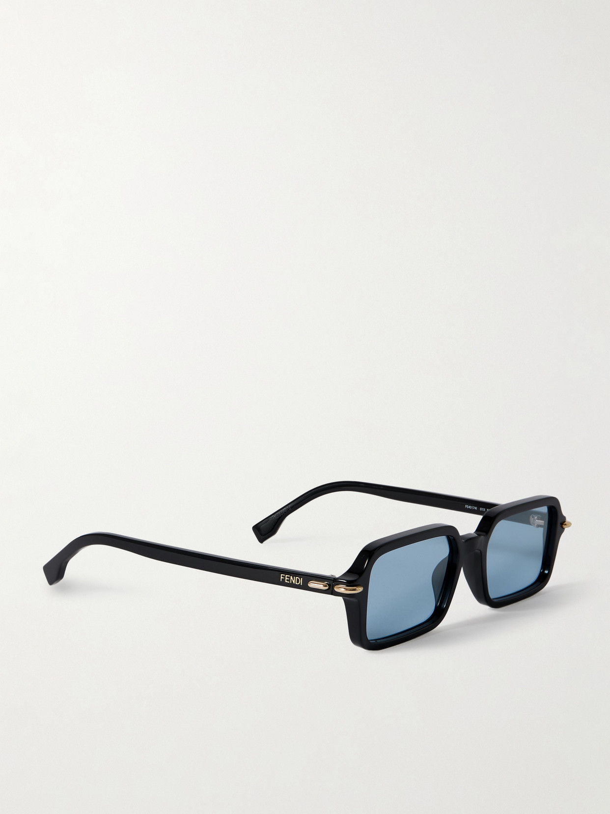 Fendi Selleria Rectangle-frame Acetate Sunglasses In Black