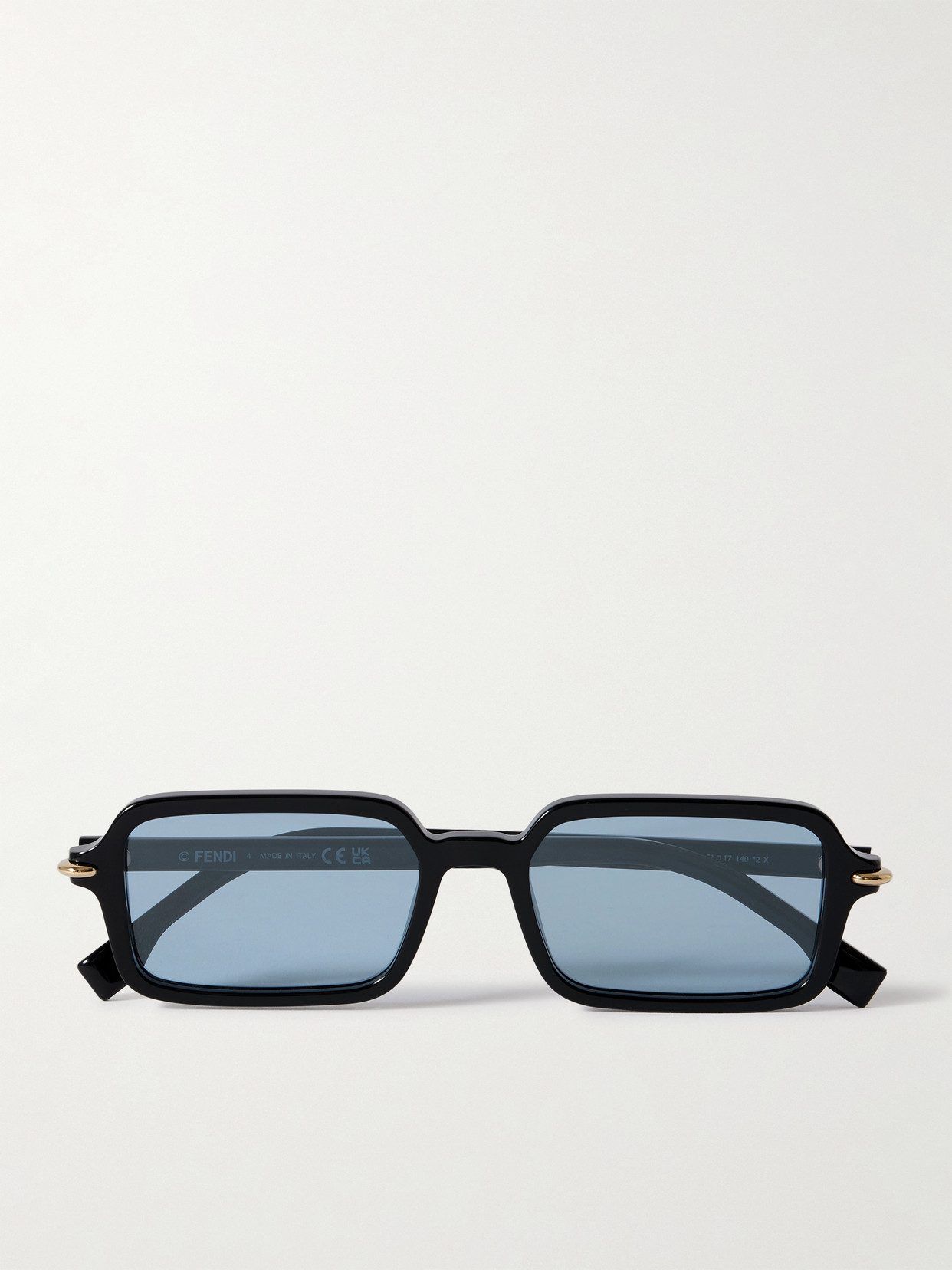Fendi Selleria Rectangle-frame Acetate Sunglasses In Black