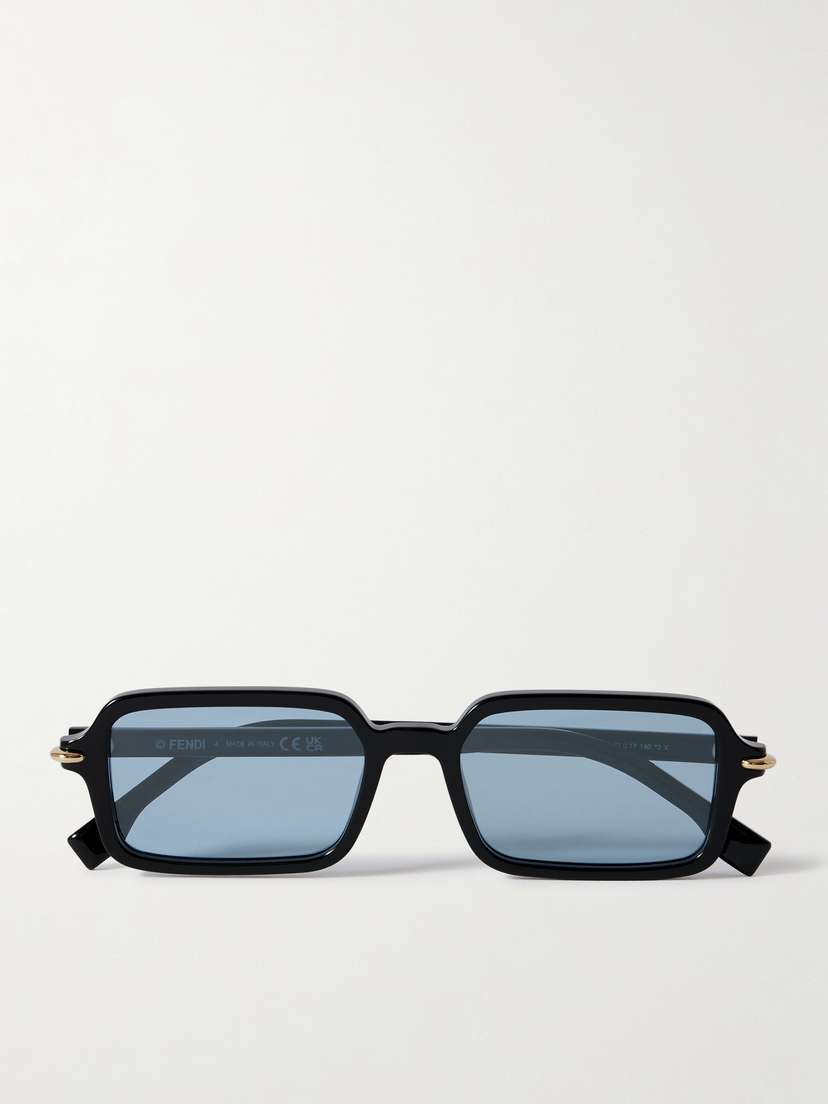 FENDI EYEWEAR Selleria Rectangle-frame Acetate Sunglasses