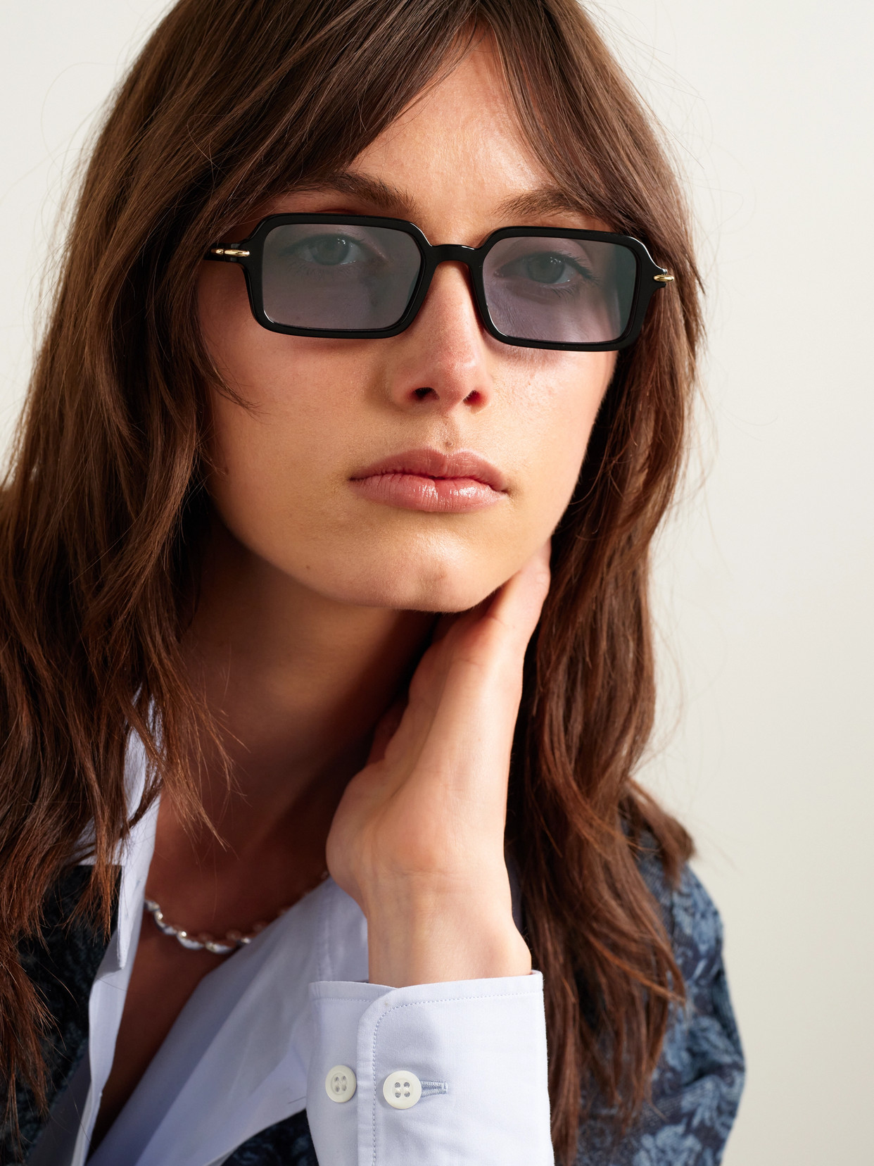 Fendi Selleria Rectangle-frame Acetate Sunglasses In Black