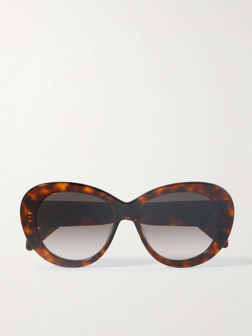 CELINE Eyewear Triomphe Round-frame Tortoiseshell Acetate Sunglasses
