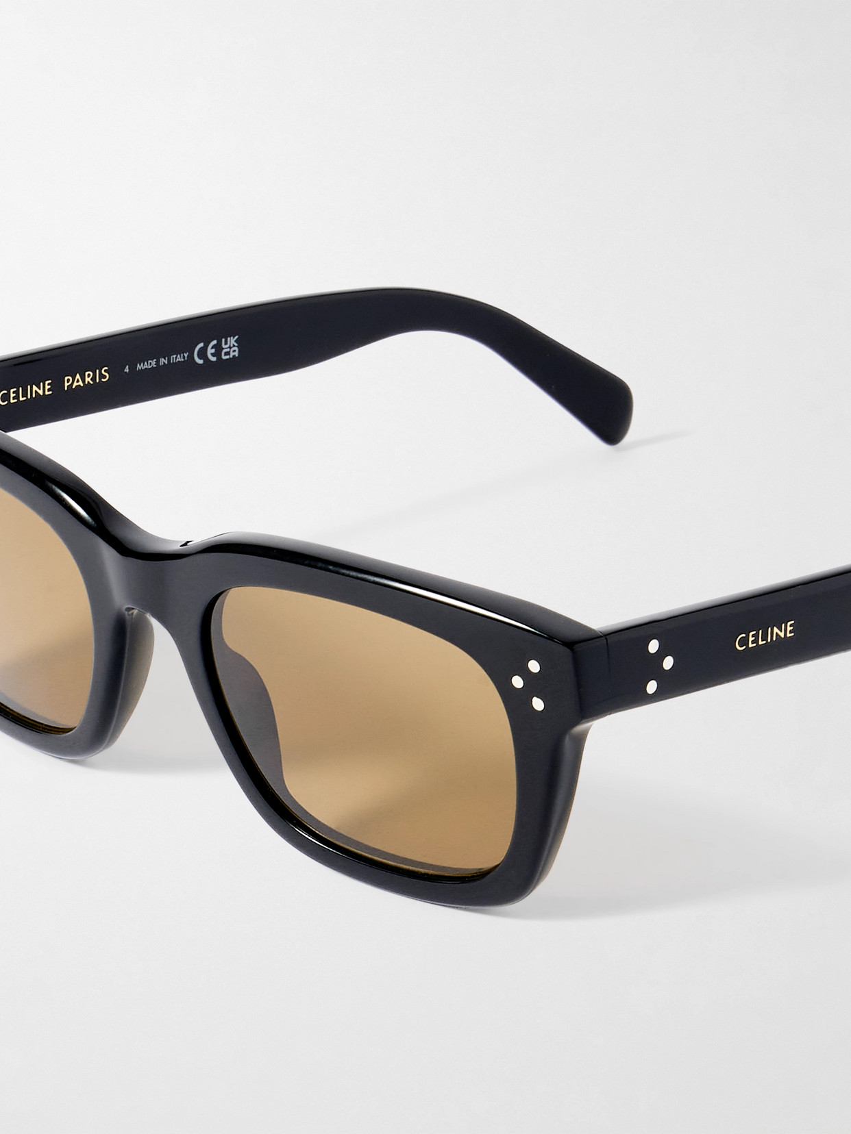 Celine 3 Dot Rectangle-frame Sunglasses In Black