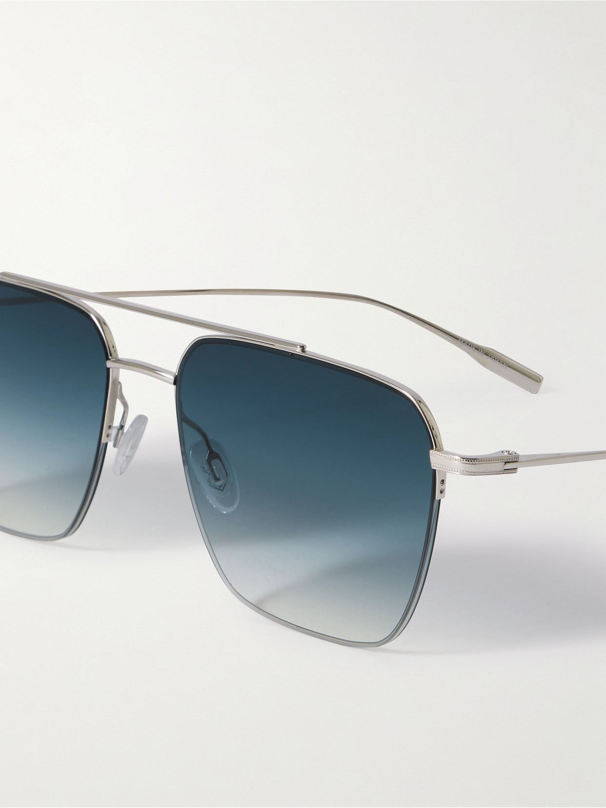 Barton Perreira Armstrong Aviator-style Silver-tone Titanium Sunglasses