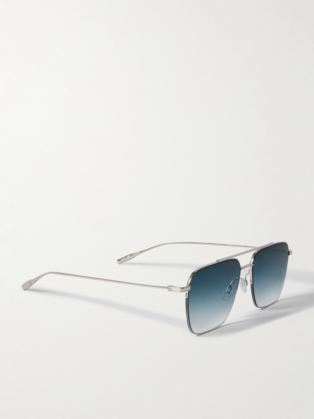 Barton Perreira Armstrong Aviator-style Silver-tone Titanium Sunglasses