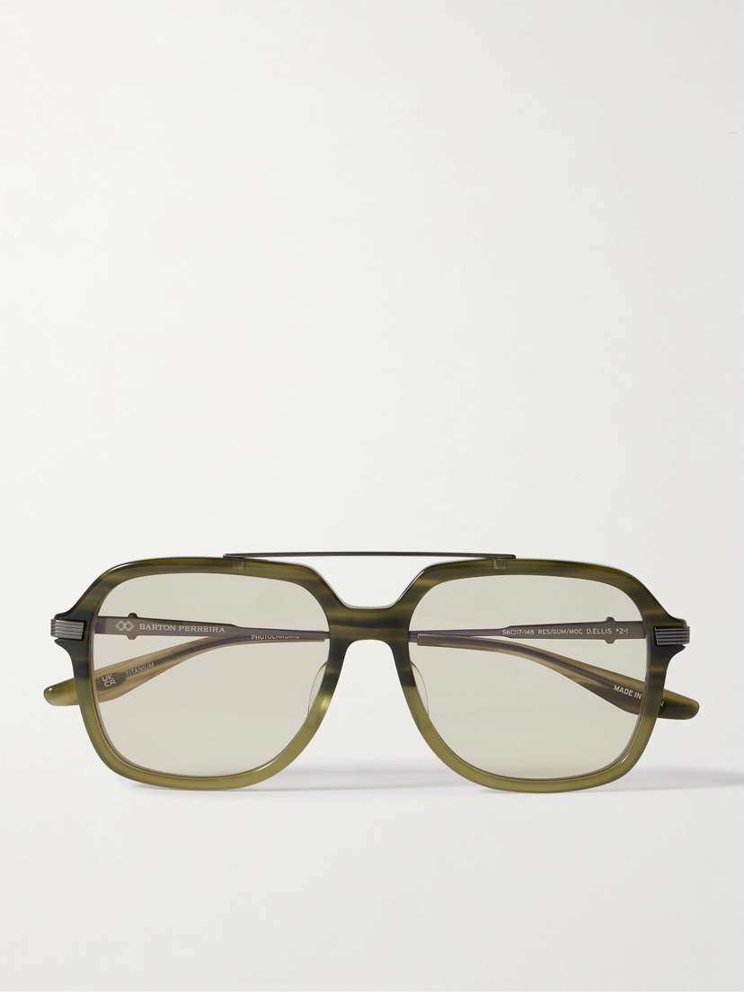 BARTON PERREIRA D. Ellis Aviator-style Acetate And Titanium Sunglasses