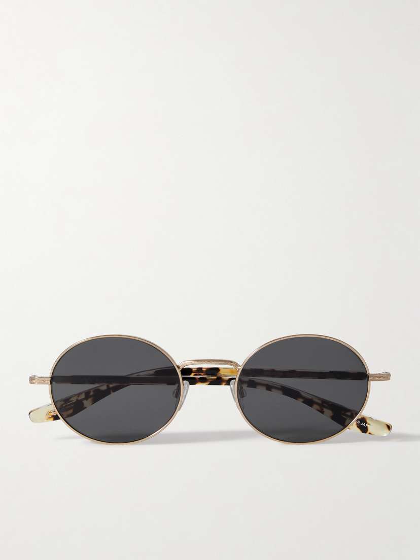 BARTON PERREIRA Anamcara Round-frame Gold-tone Sunglasses