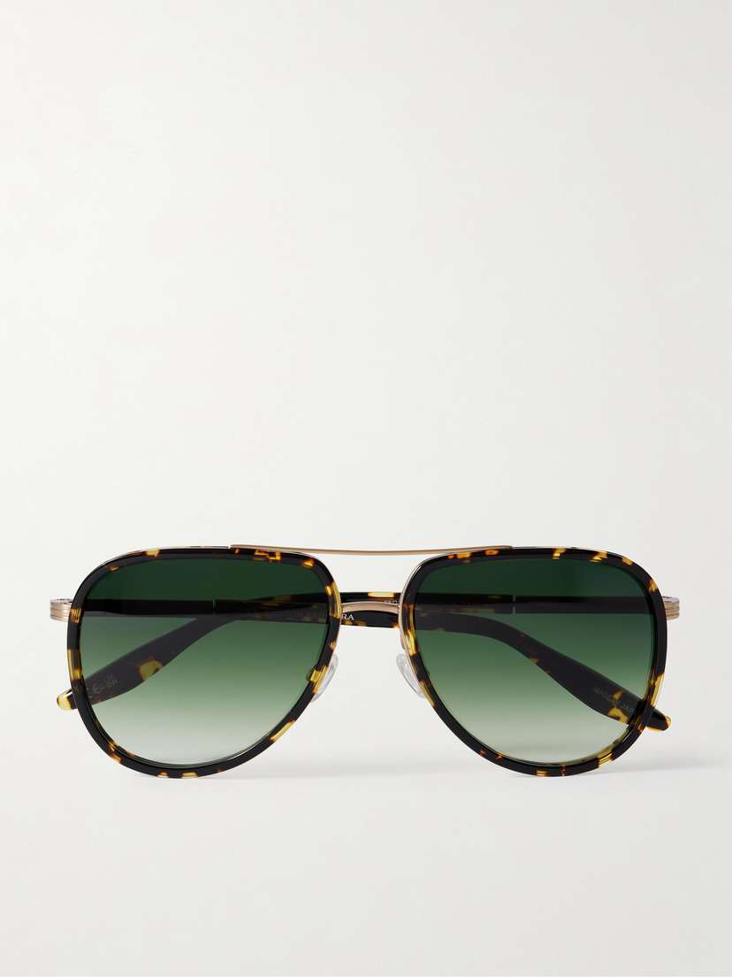 BARTON PERREIRA Cani Aviator-style Tortoiseshell Acetate And Titanium Sunglasses
