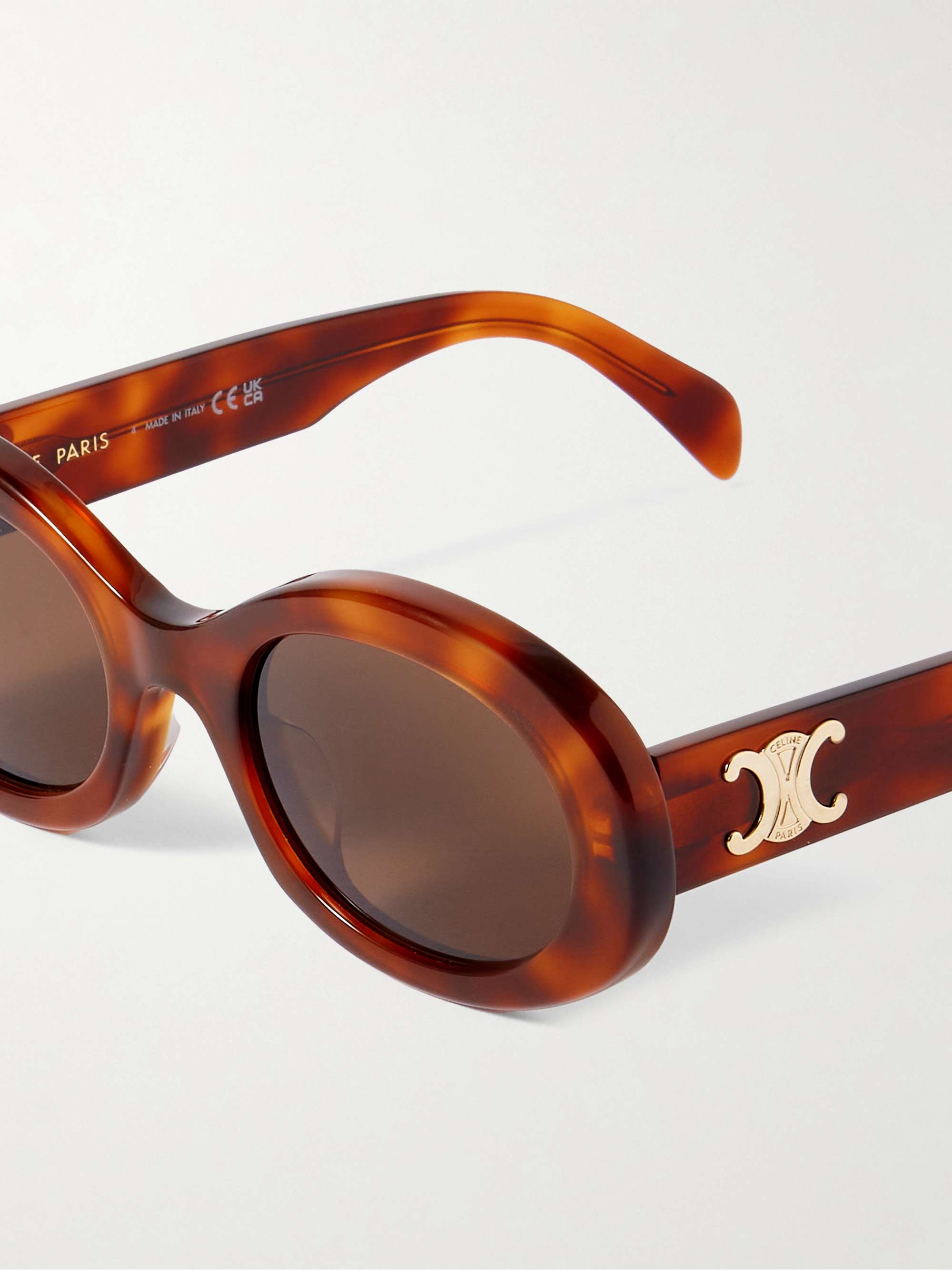 CELINE EYEWEAR Triomphe oval-frame acetate sunglasses
