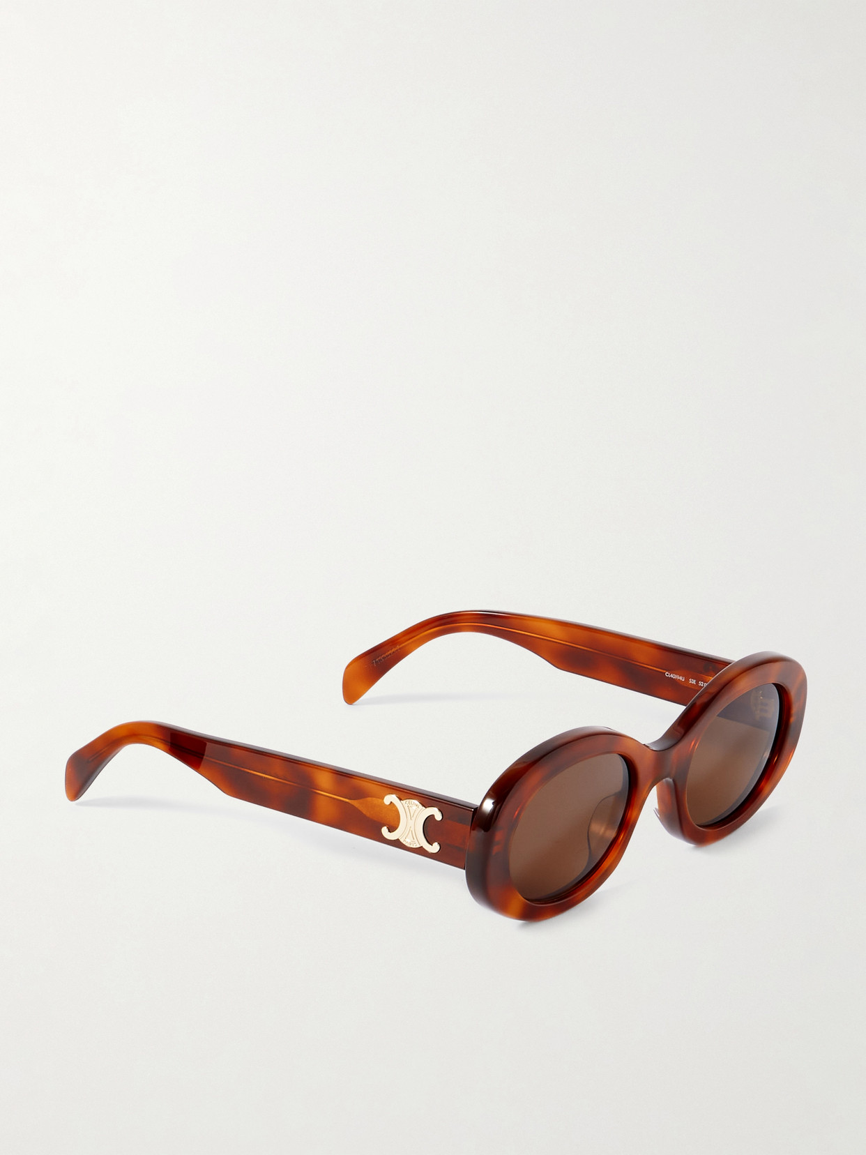 Celine Triomphe Oval-frame Tortoiseshell Acetate Sunglasses