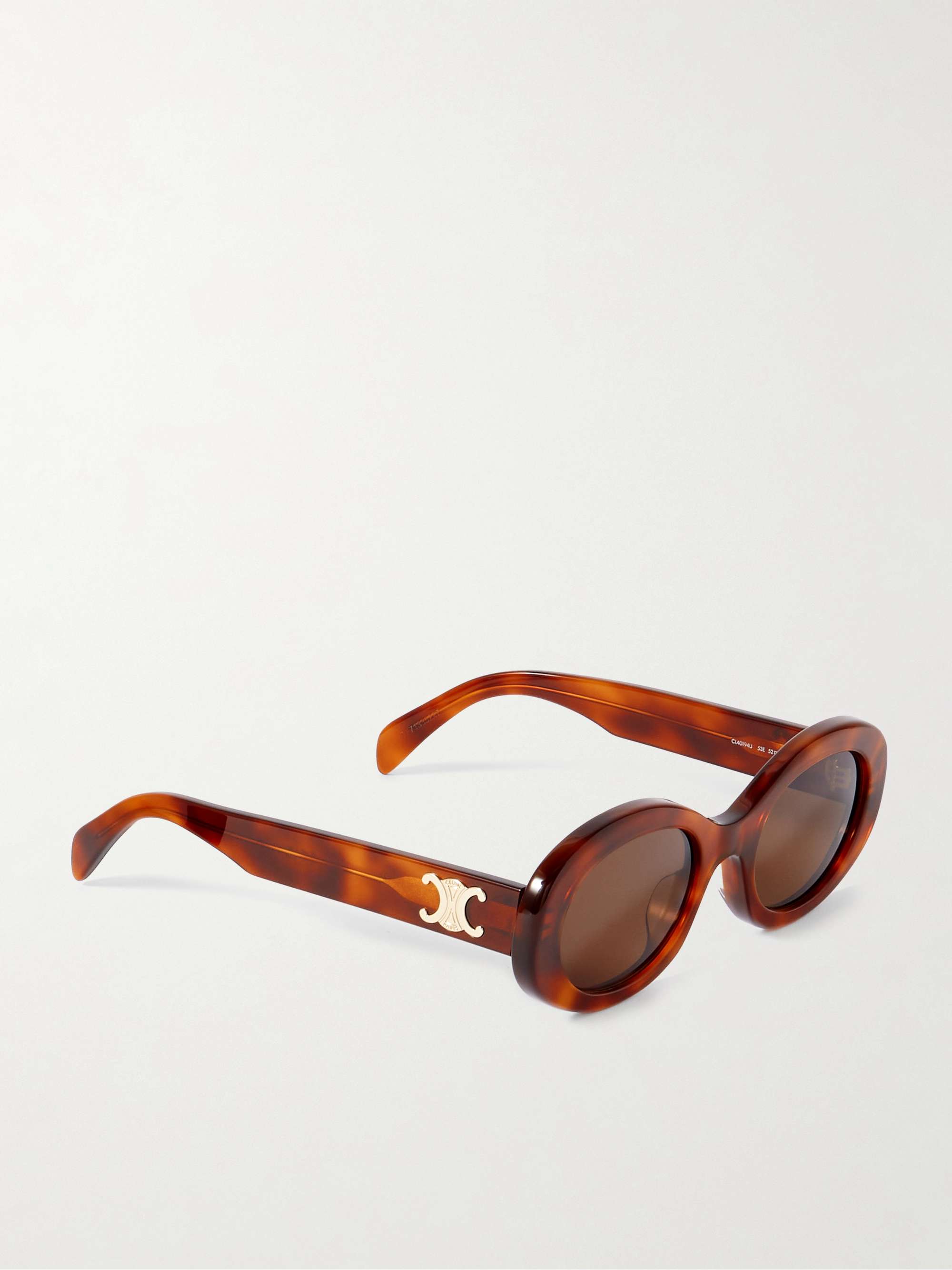 CELINE EYEWEAR Triomphe oval-frame acetate sunglasses