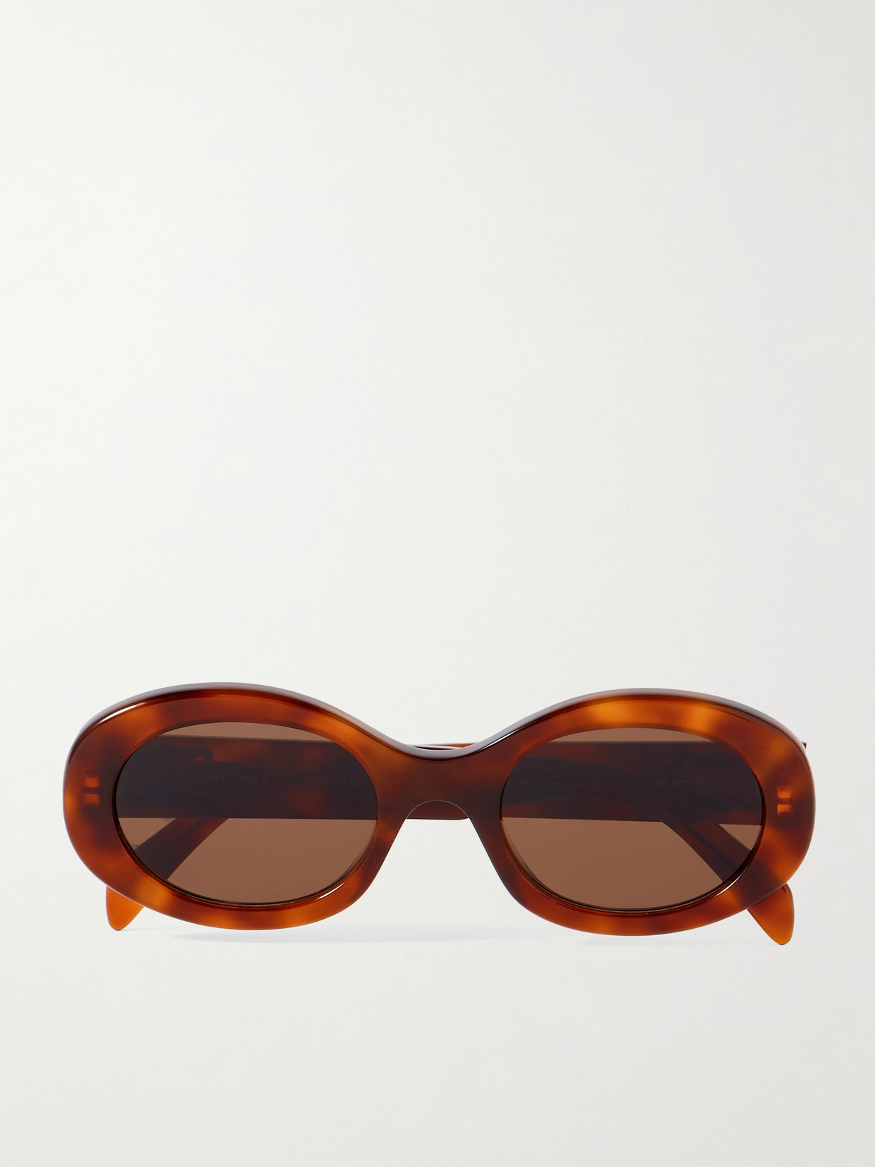 Celine Triomphe Oval-frame Tortoiseshell Acetate Sunglasses