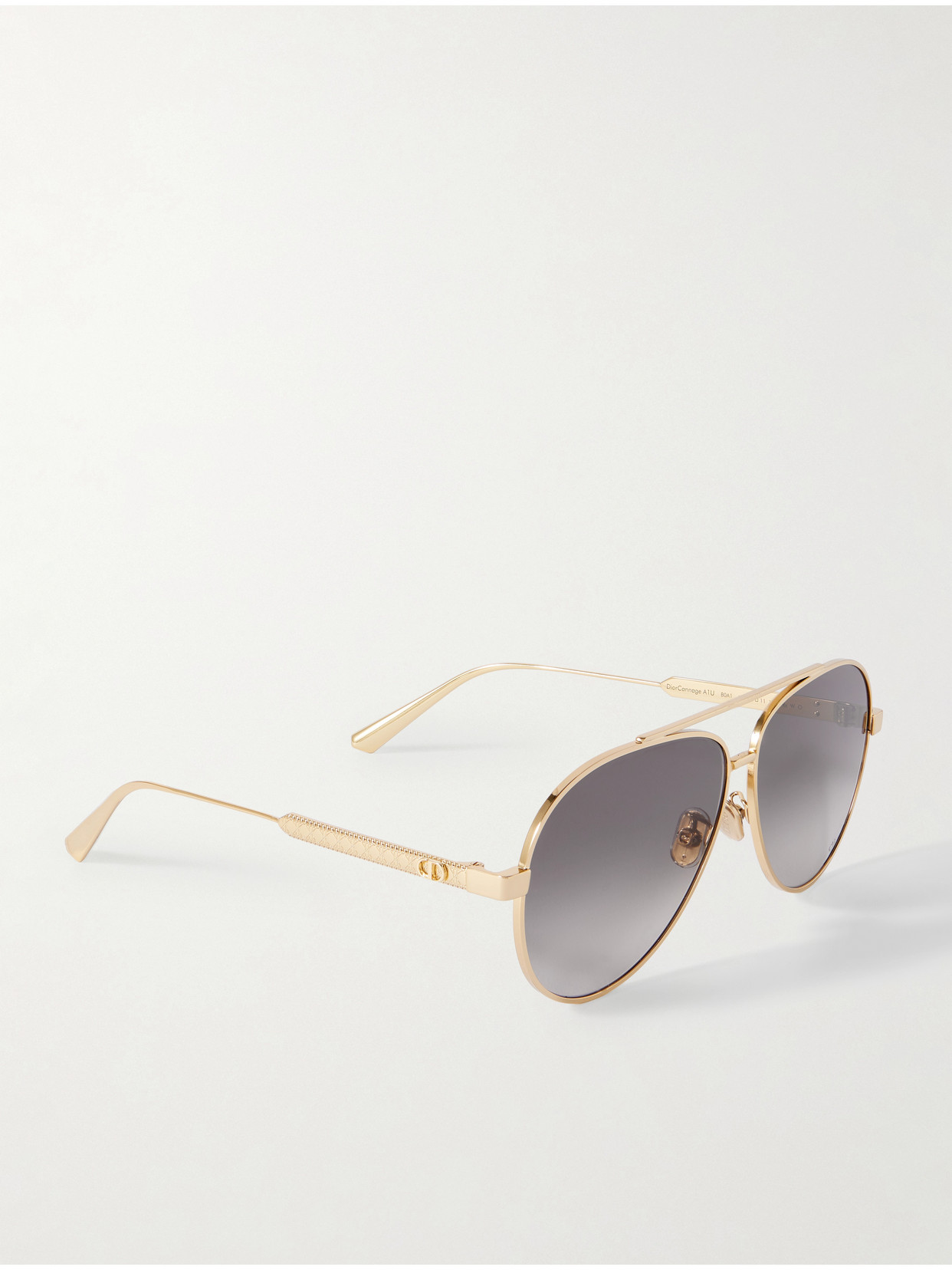 Dior Cannage A1u Aviator-style Gold-tone Sunglasses