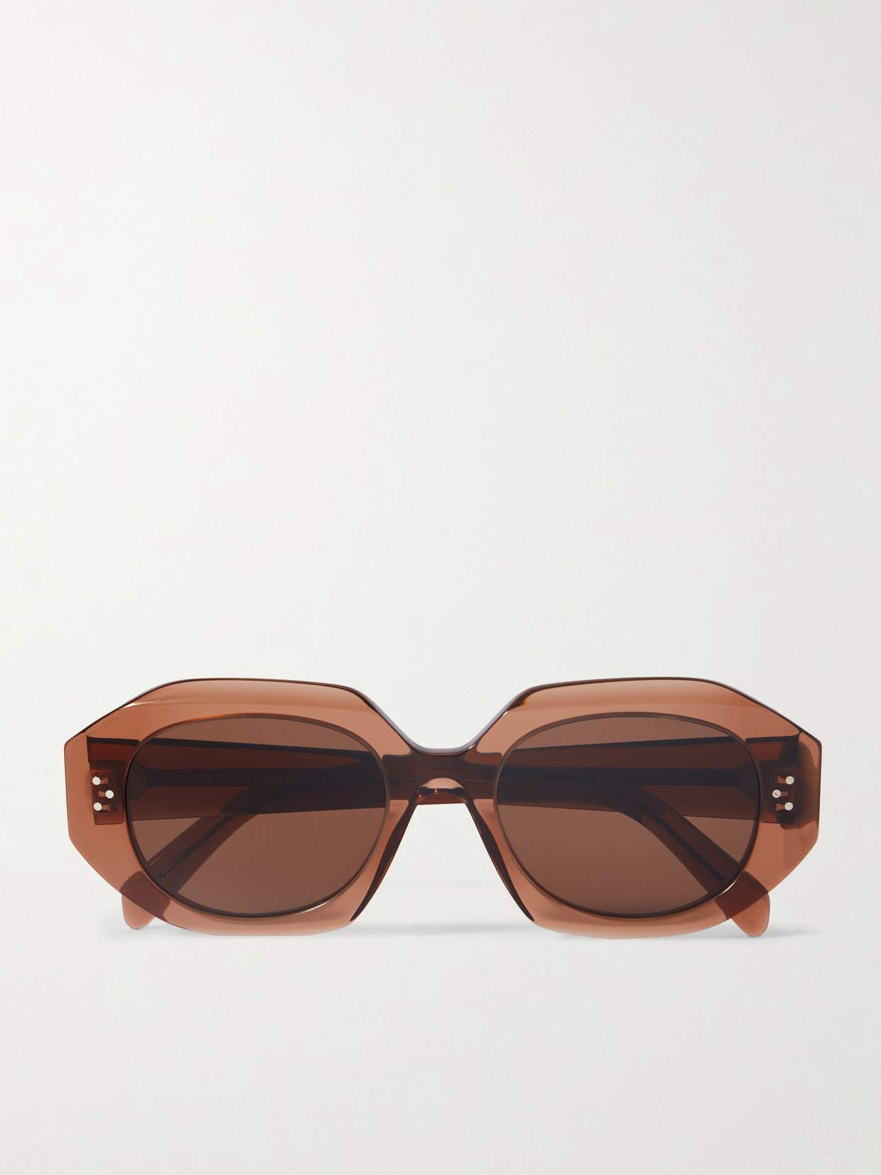 Celine Hexagon-frame Acetate Sunglasses In Brown