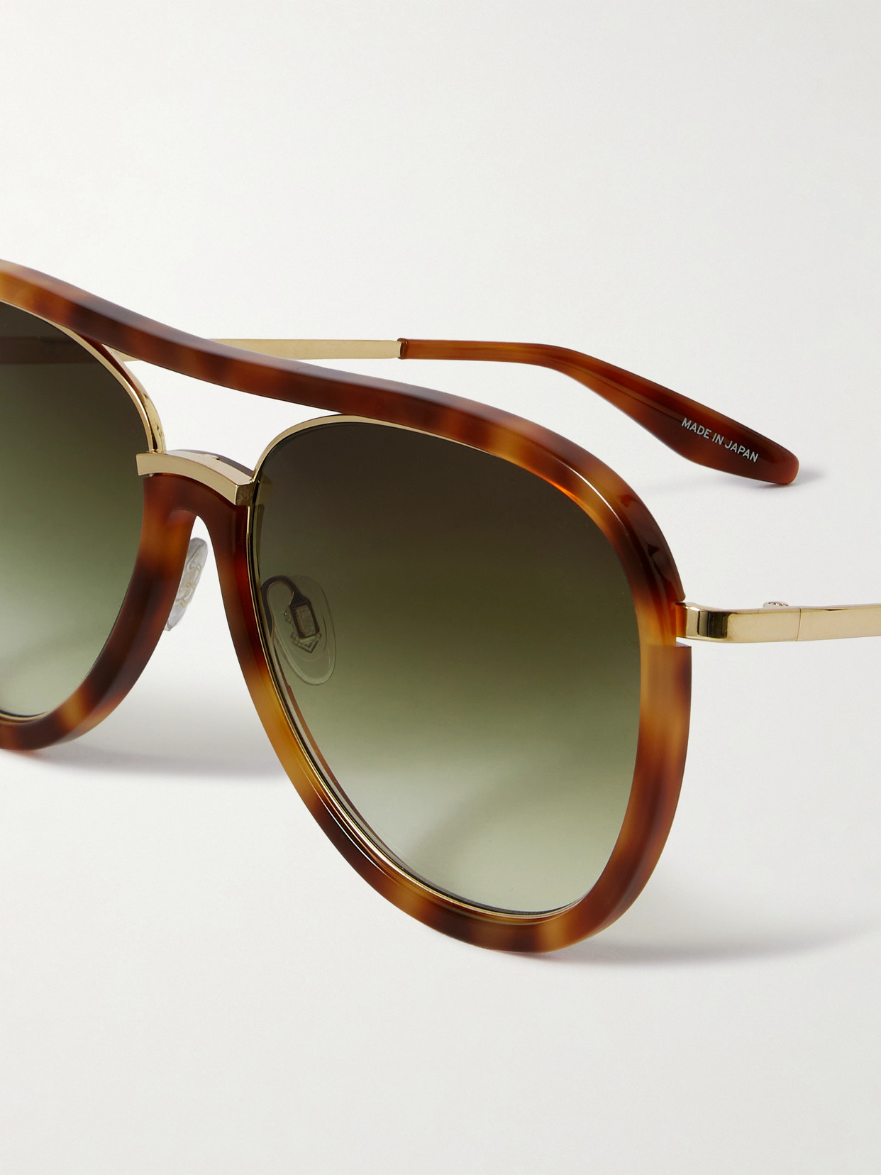 Barton Perreira Fossett Aviator-style Tortoiseshell Acetate And Gold-tone Titanium Sunglasses In Brown