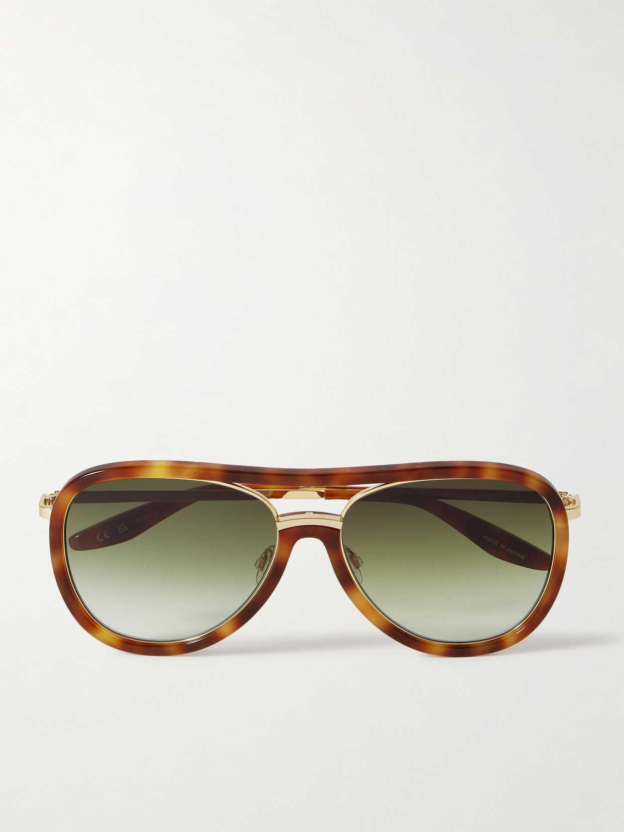 Barton Perreira Fossett Aviator-style Tortoiseshell Acetate And Gold-tone Titanium Sunglasses In Brown