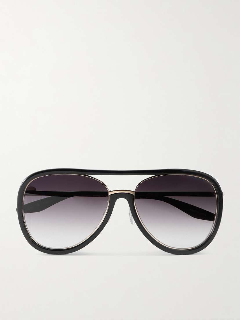 BARTON PERREIRA Fossett Aviator-style Acetate And Gold-tone Titanium Sunglasses