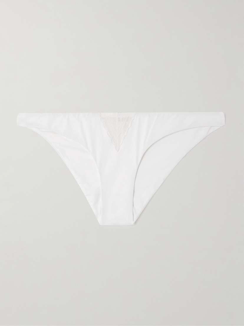 Kiki de Montparnasse Lace-trimmed Bikini Briefs