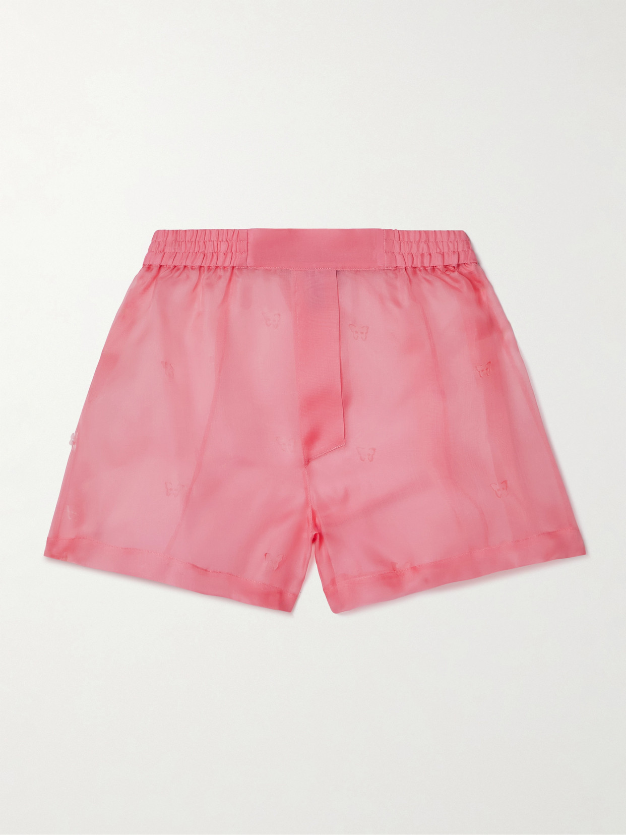 Kiki de Montparnasse - Laser-cut Silk-organza Shorts - Bubblegum
