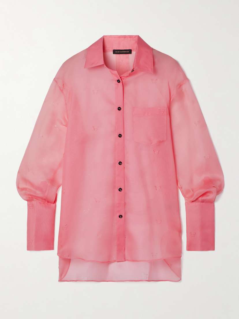 Kiki de Montparnasse Laser-cut Silk-organza Shirt