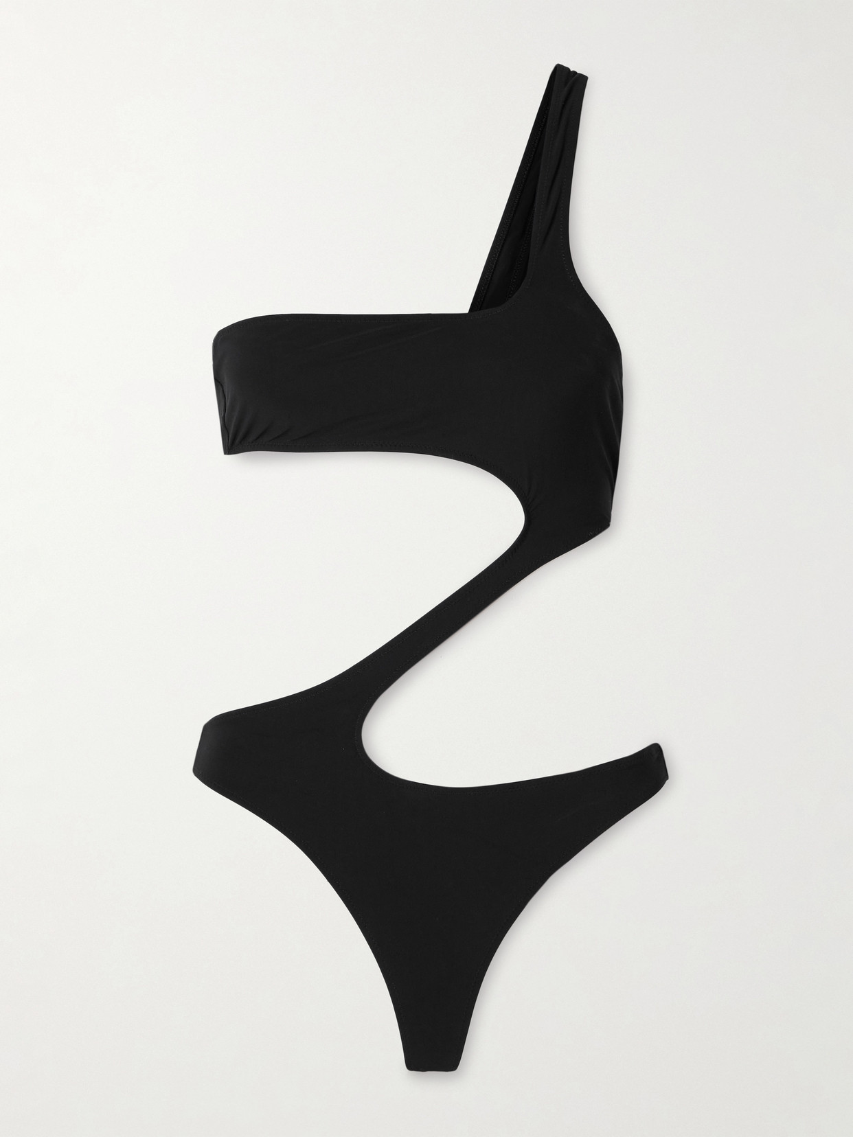 Kiki De Montparnasse La Sirene One-shoulder Cutout Swimsuit In Black