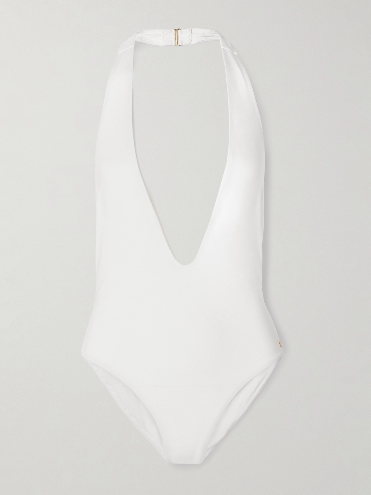 Kiki De Montparnasse Echauffe Halterneck Swimsuit In White