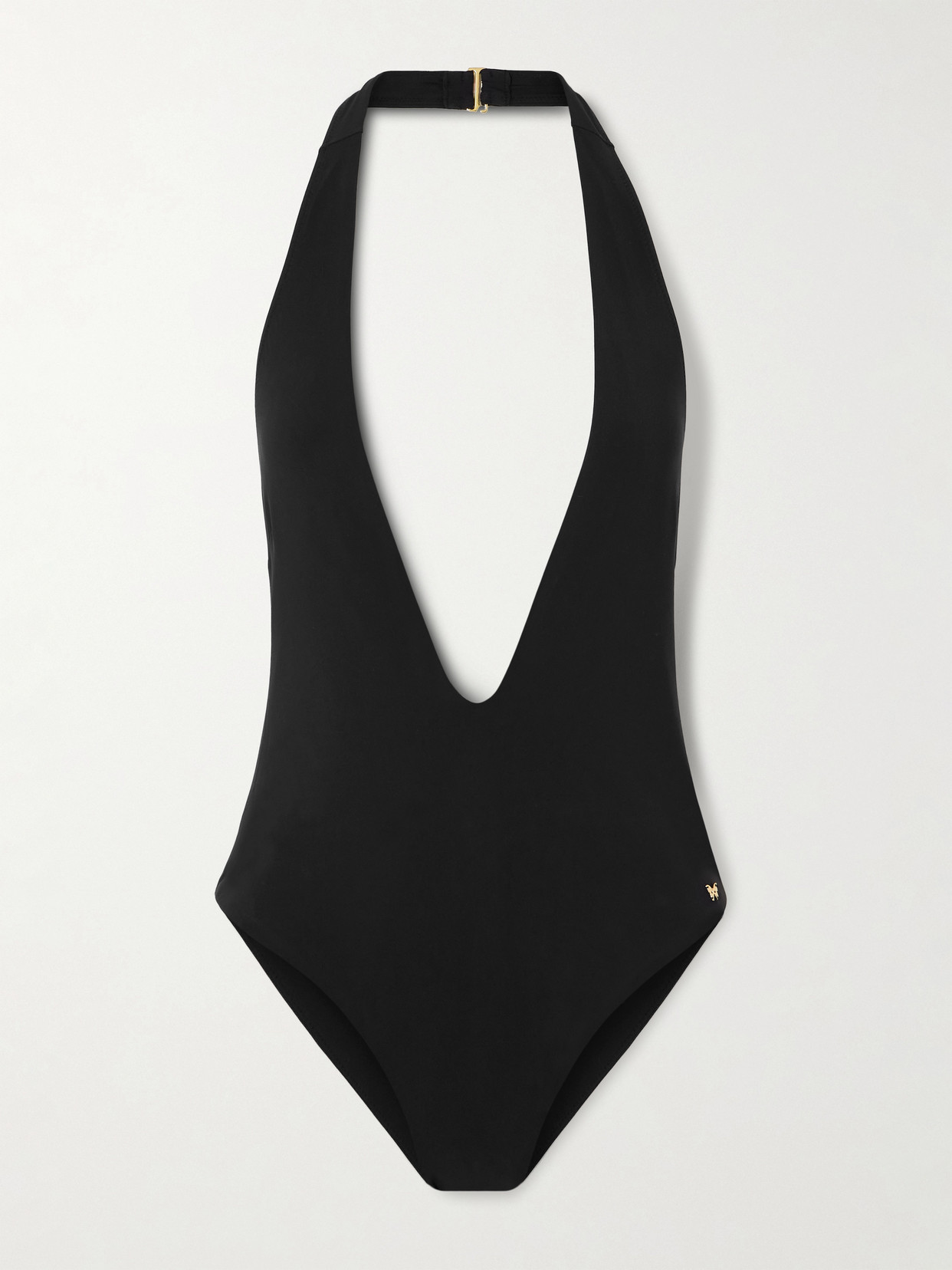 Kiki De Montparnasse Echauffe Halterneck Swimsuit In Black