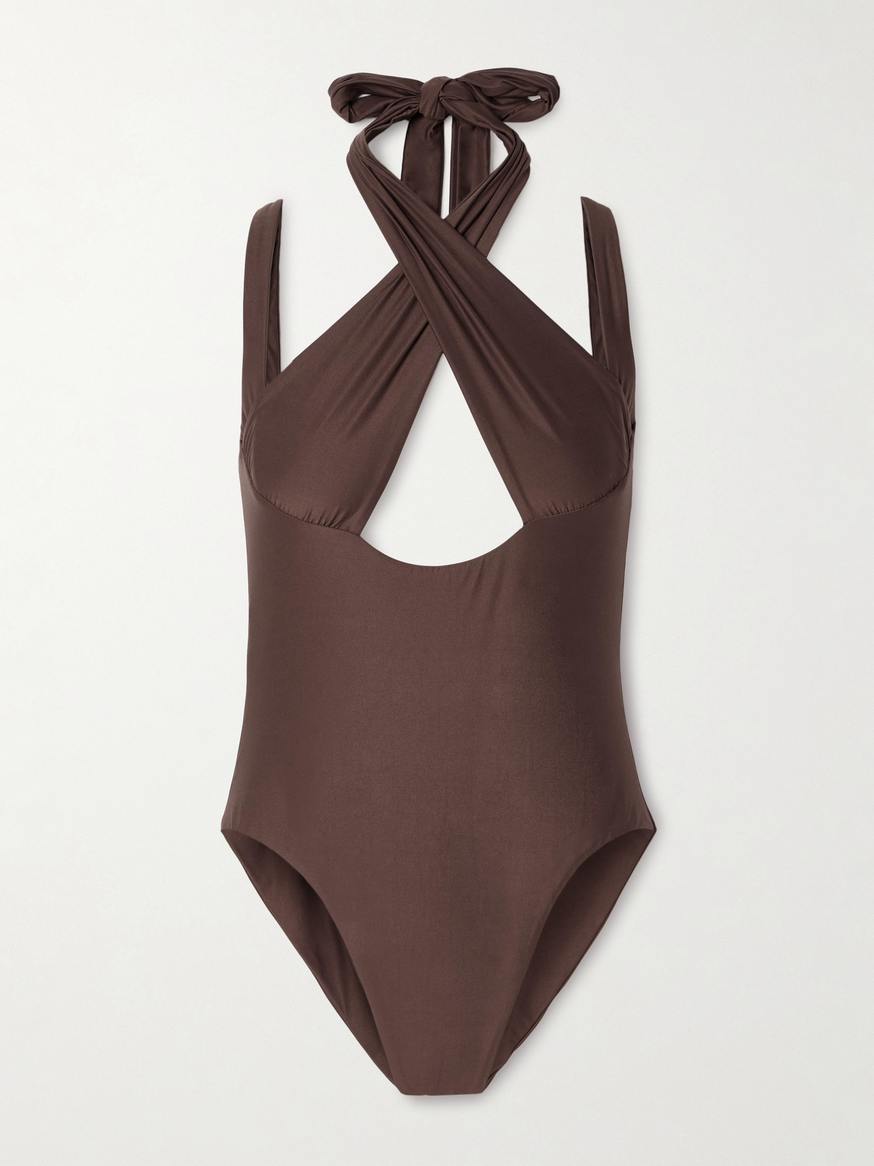 Kiki De Montparnasse La Sirene Halterneck Swimsuit In Brown