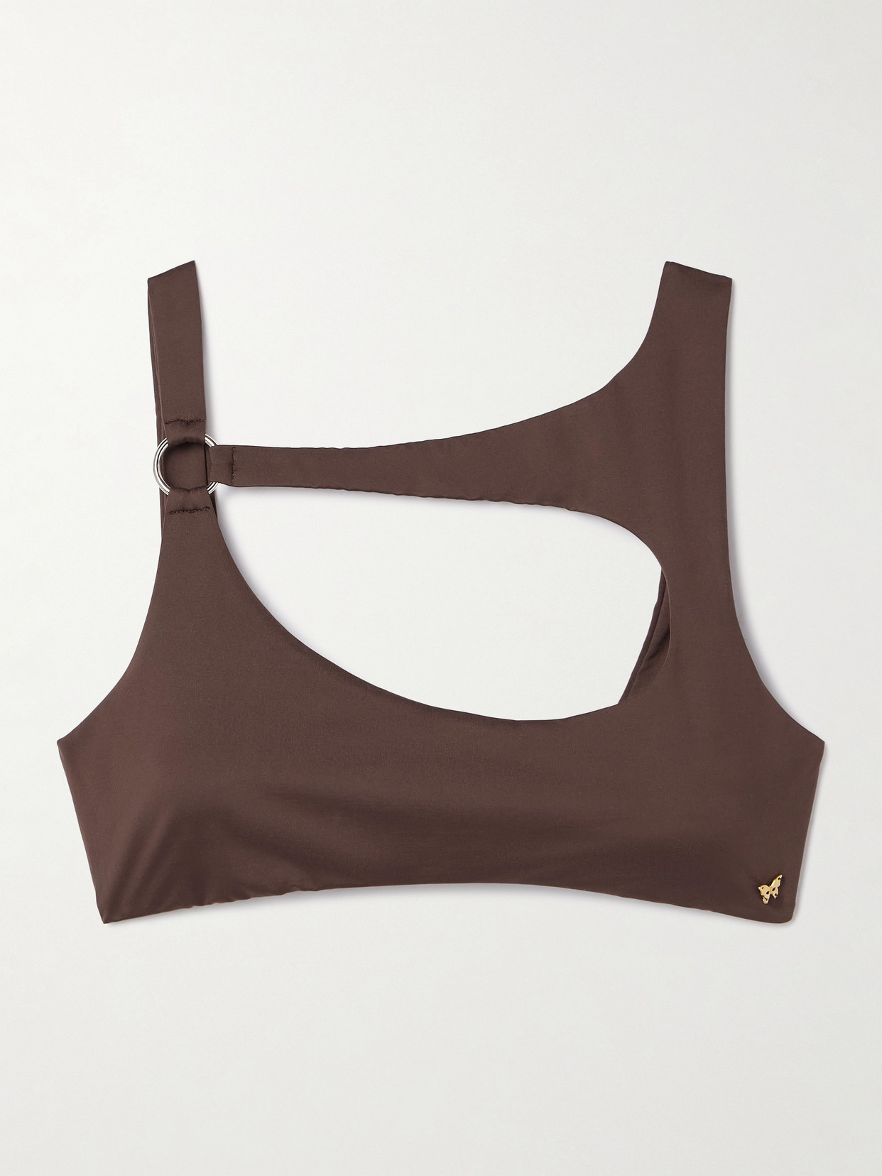 Kiki De Montparnasse La Sirene Cutout Embellished Bikini Top In Brown