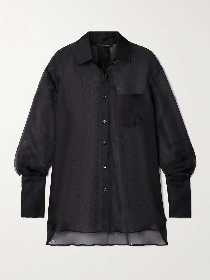 Kiki de Montparnasse Laser-cut Silk-organza Shirt
