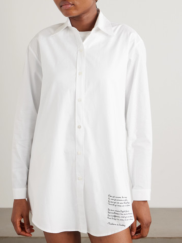 Kiki de Montparnasse Poem embroidered cotton Oxford shirt