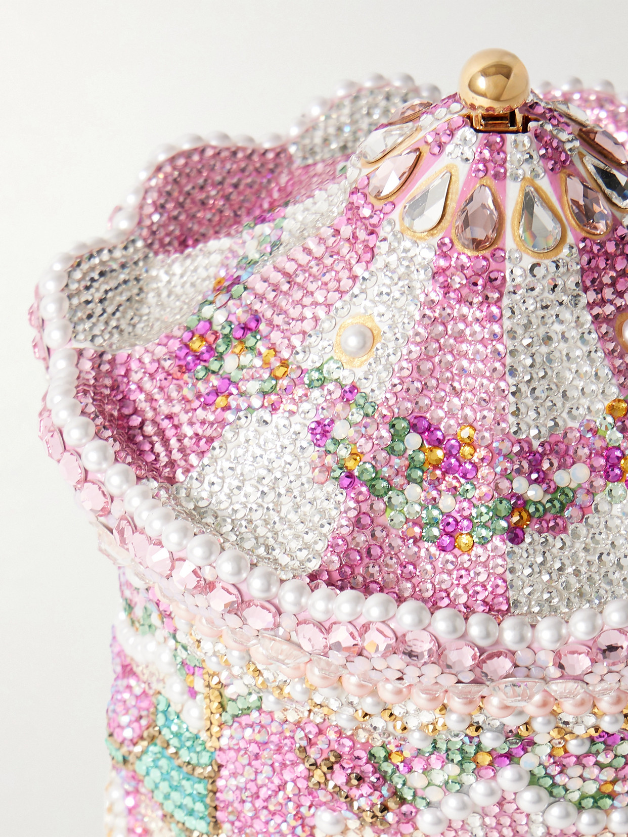 Judith Leiber Couture Carousel Crystal Embellished Clutch In Pink