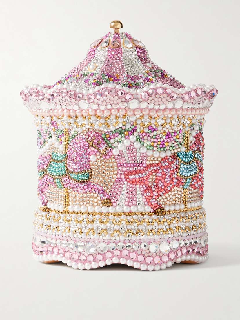 Judith Leiber Couture Ponies Crystal-embellished Gold-tone Clutch