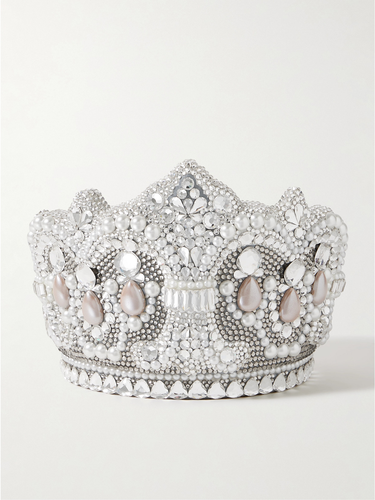 Judith Leiber Crown Diana Embellished Silver-tone Clutch
