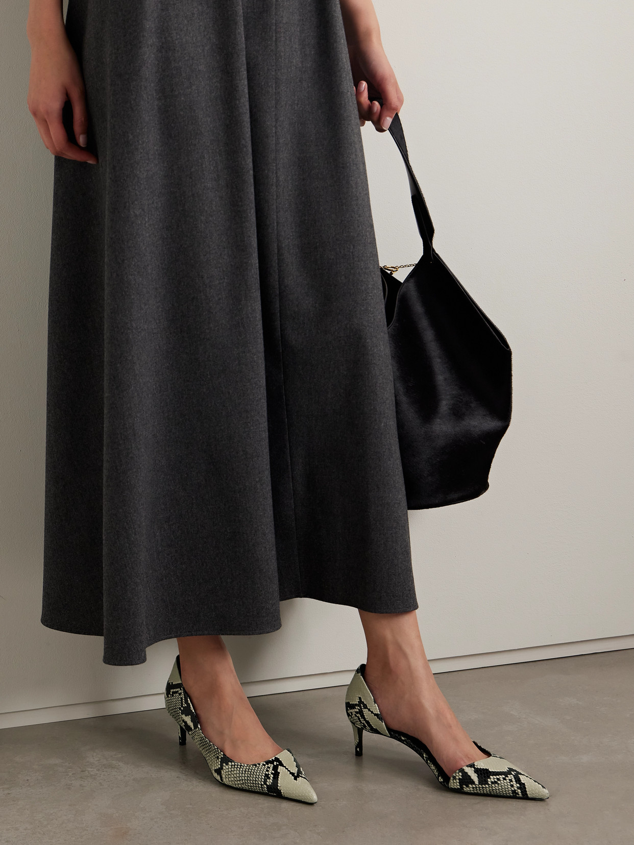 Khaite Jett Snake-effect Leather Pumps In Animal Print