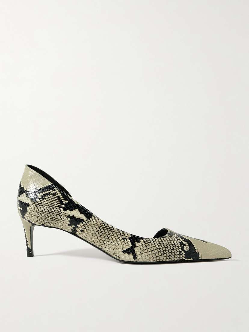 Khaite Jett Snake-effect Leather Pumps
