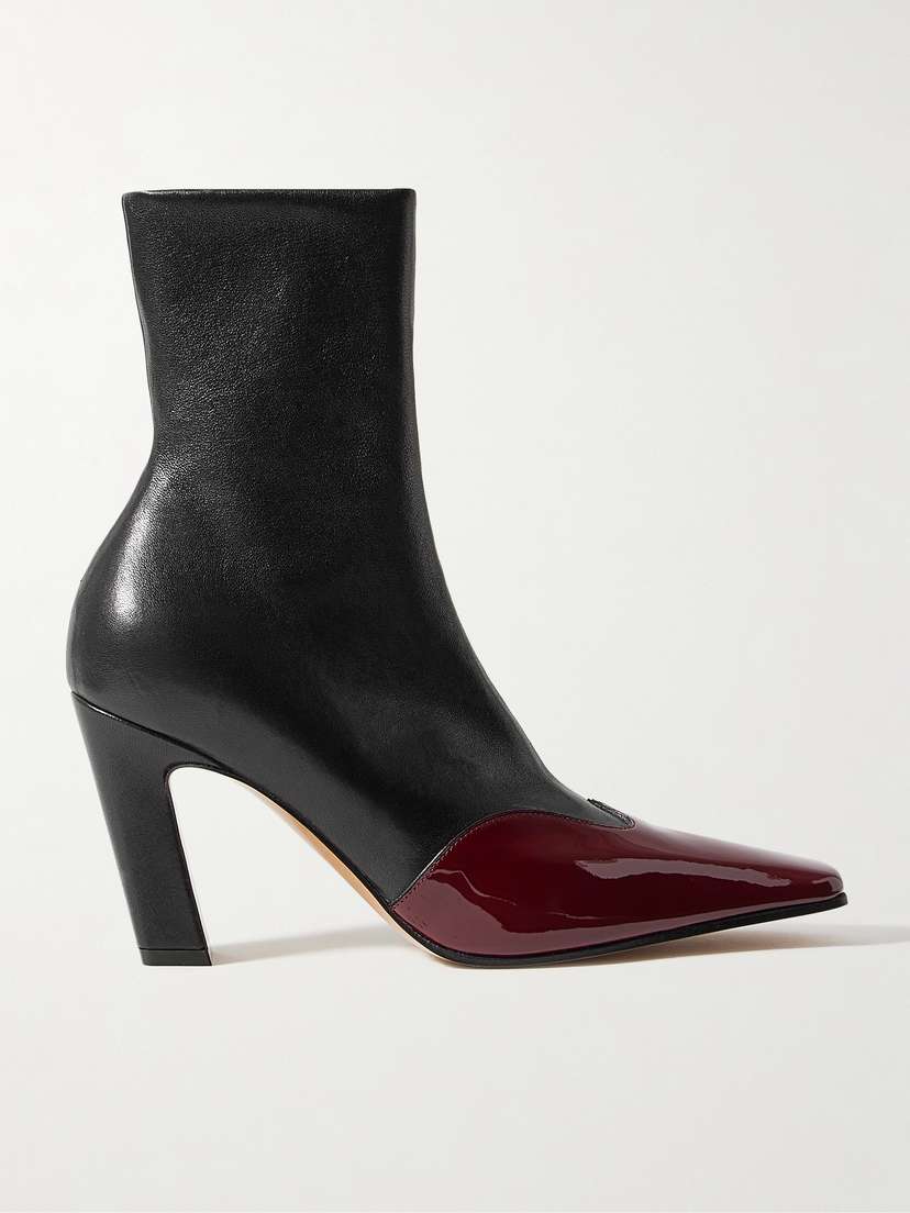 Khaite — Nevada two-tone leather ankle boots