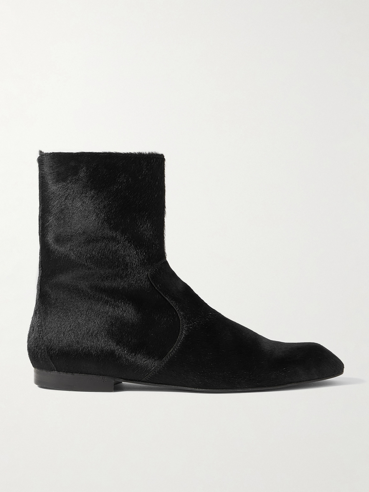 Khaite Colt Calf Hair Ankle Boots In Black