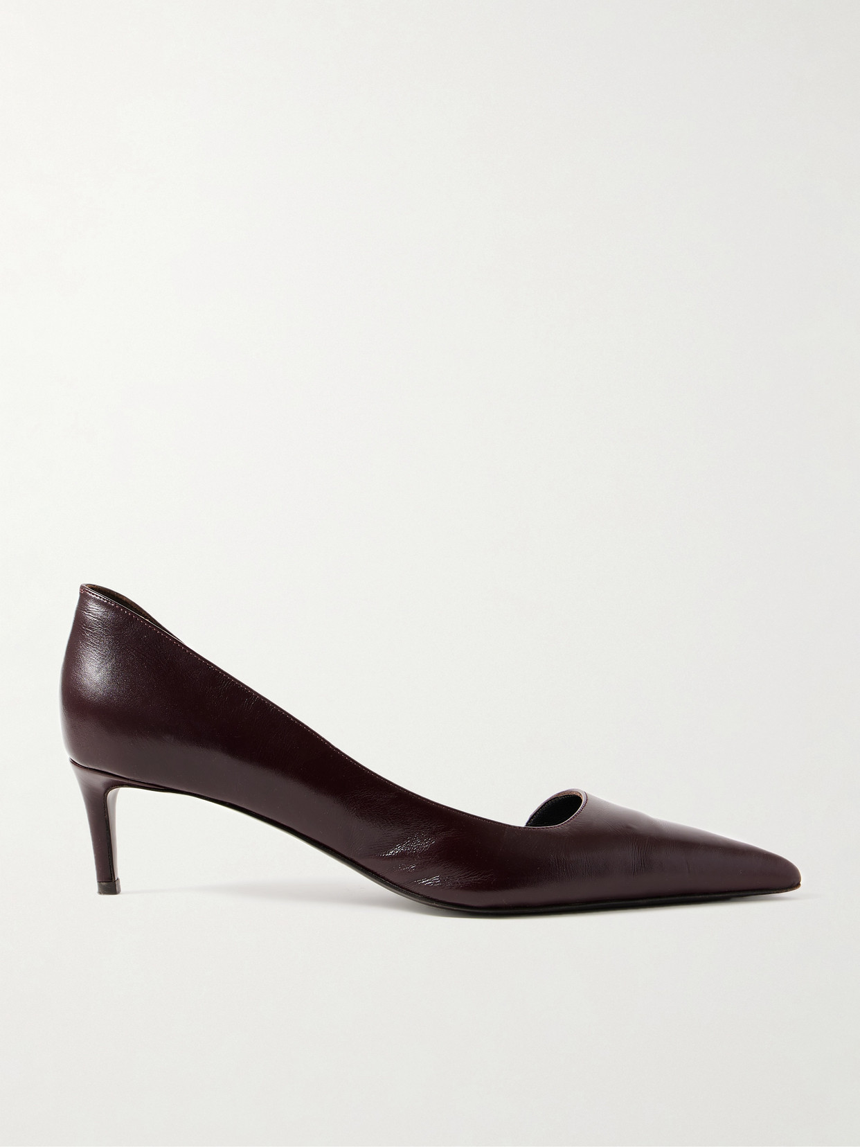Khaite Pointed Toe Kitten Heel Pumps In Burgundy
