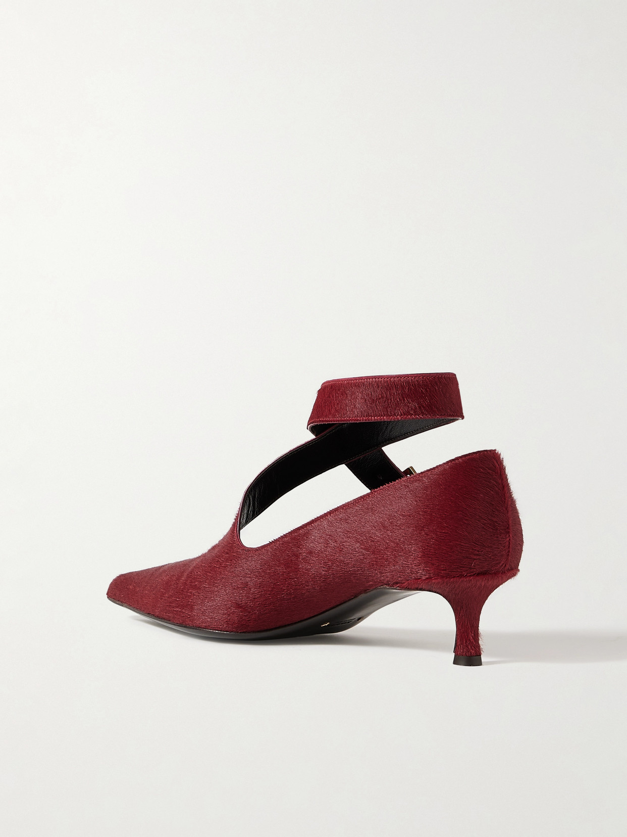 Khaite Sloan Calf Hair Pumps In Burgundy