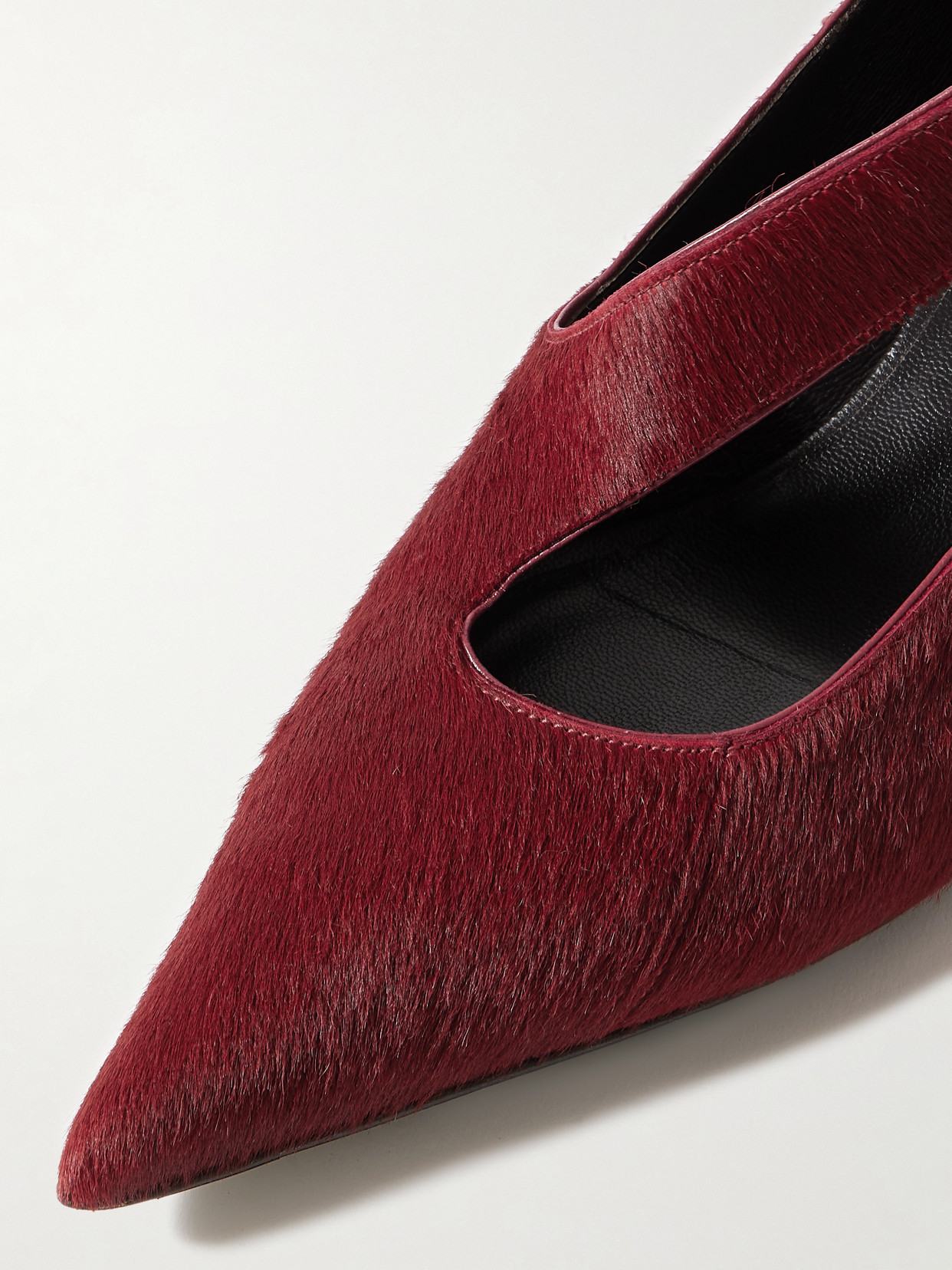 Khaite Sloan Calf Hair Pumps In Burgundy